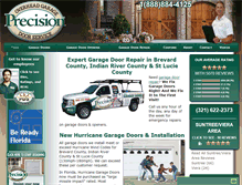 Tablet Screenshot of precisiongaragedoorsfl.com